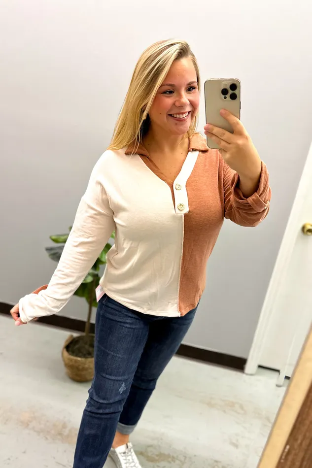 Necklaces Haptics What I Like About You Color Block Top RustCream