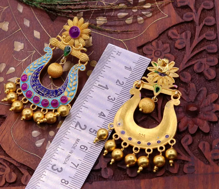 Earrings TRIBAL ORNAMENTS 925 sterling silver handmade vintage customized design stud earrings drop dangle wedding party jewelry tribal jewelry for girls s647