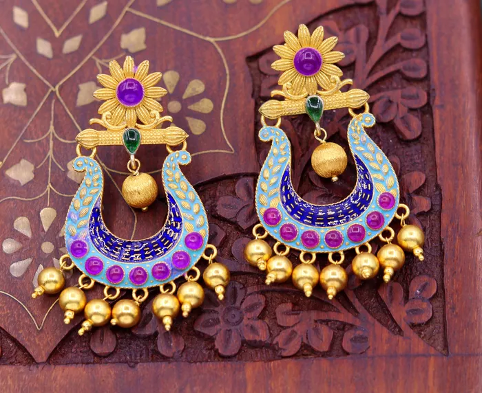 Earrings TRIBAL ORNAMENTS 925 sterling silver handmade vintage customized design stud earrings drop dangle wedding party jewelry tribal jewelry for girls s647