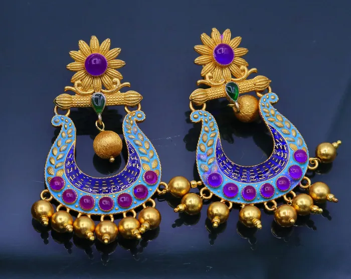 Earrings TRIBAL ORNAMENTS 925 sterling silver handmade vintage customized design stud earrings drop dangle wedding party jewelry tribal jewelry for girls s647