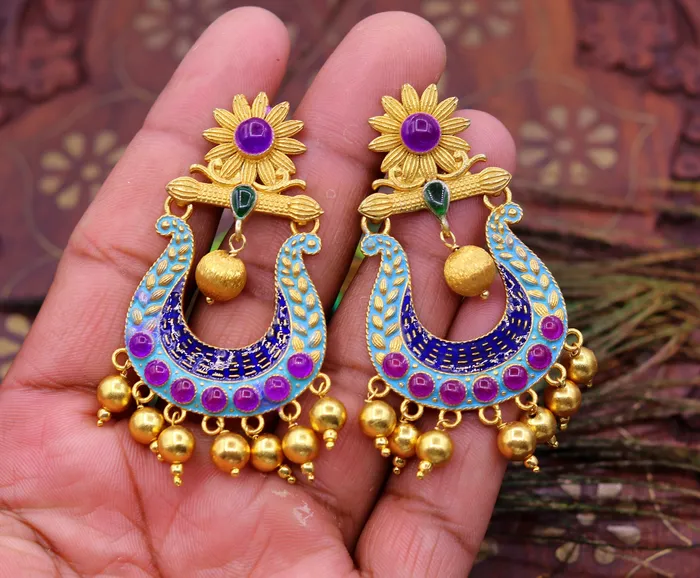 Earrings TRIBAL ORNAMENTS 925 sterling silver handmade vintage customized design stud earrings drop dangle wedding party jewelry tribal jewelry for girls s647