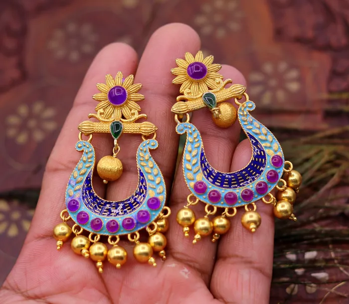 Earrings TRIBAL ORNAMENTS 925 sterling silver handmade vintage customized design stud earrings drop dangle wedding party jewelry tribal jewelry for girls s647