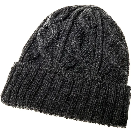 Merino Wool Diamond Stitch Hat Aran Woollen Mills Earrings