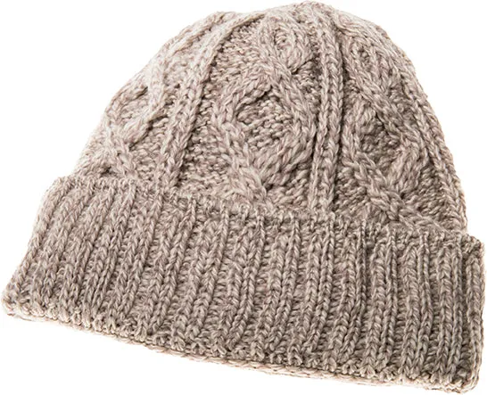 Merino Wool Diamond Stitch Hat Aran Woollen Mills Earrings