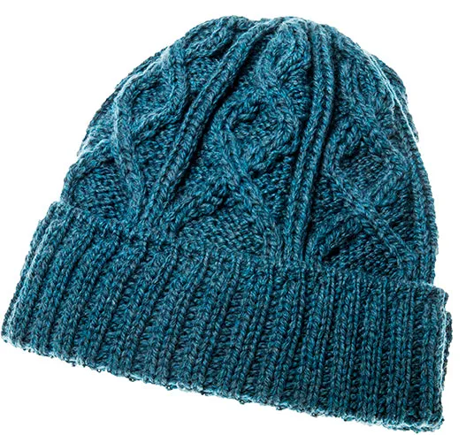 Merino Wool Diamond Stitch Hat Aran Woollen Mills Earrings