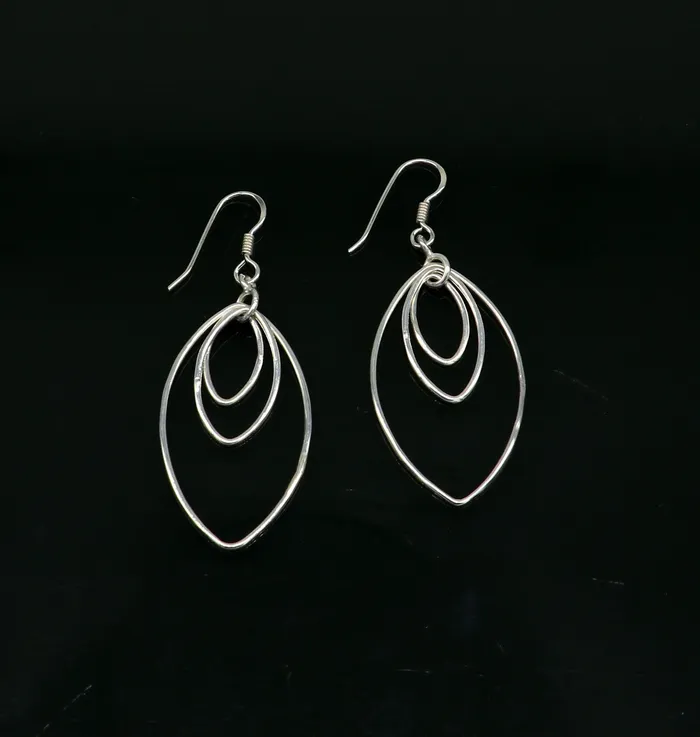 Pure 925 sterling silver handmade eclipse style elegant plain trendy fancy hoop earring drop dangle geometric earring gift to her ear712 TRIBAL ORNAMENTS Earrings Pure 925 sterling silver handmade eclipse style elegant plain trendy fancy hoop earring drop dangle geometric earring gift to her ear712 TRIBAL ORNAMENTS Earrings
