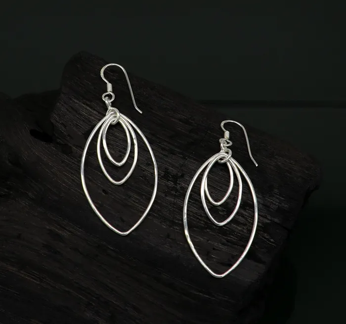 Pure 925 sterling silver handmade eclipse style elegant plain trendy fancy hoop earring drop dangle geometric earring gift to her ear712 TRIBAL ORNAMENTS Earrings Pure 925 sterling silver handmade eclipse style elegant plain trendy fancy hoop earring drop dangle geometric earring gift to her ear712 TRIBAL ORNAMENTS Earrings