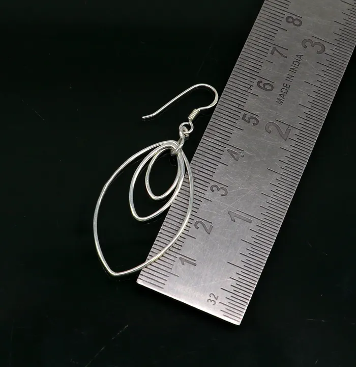 Pure 925 sterling silver handmade eclipse style elegant plain trendy fancy hoop earring drop dangle geometric earring gift to her ear712 TRIBAL ORNAMENTS Earrings Pure 925 sterling silver handmade eclipse style elegant plain trendy fancy hoop earring drop dangle geometric earring gift to her ear712 TRIBAL ORNAMENTS Earrings