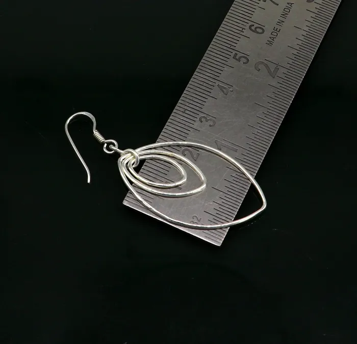 Pure 925 sterling silver handmade eclipse style elegant plain trendy fancy hoop earring drop dangle geometric earring gift to her ear712 TRIBAL ORNAMENTS Earrings Pure 925 sterling silver handmade eclipse style elegant plain trendy fancy hoop earring drop dangle geometric earring gift to her ear712 TRIBAL ORNAMENTS Earrings