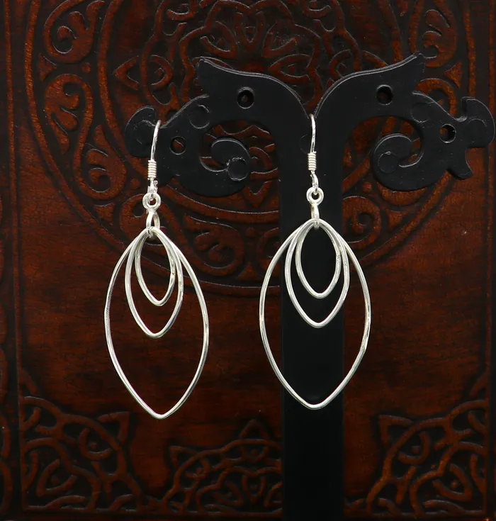 Pure 925 sterling silver handmade eclipse style elegant plain trendy fancy hoop earring drop dangle geometric earring gift to her ear712 TRIBAL ORNAMENTS Earrings Pure 925 sterling silver handmade eclipse style elegant plain trendy fancy hoop earring drop dangle geometric earring gift to her ear712 TRIBAL ORNAMENTS Earrings