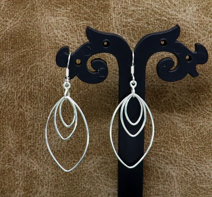 Pure 925 sterling silver handmade eclipse style elegant plain trendy fancy hoop earring drop dangle geometric earring gift to her ear712 TRIBAL ORNAMENTS Earrings Pure 925 sterling silver handmade eclipse style elegant plain trendy fancy hoop earring drop dangle geometric earring gift to her ear712 TRIBAL ORNAMENTS Earrings