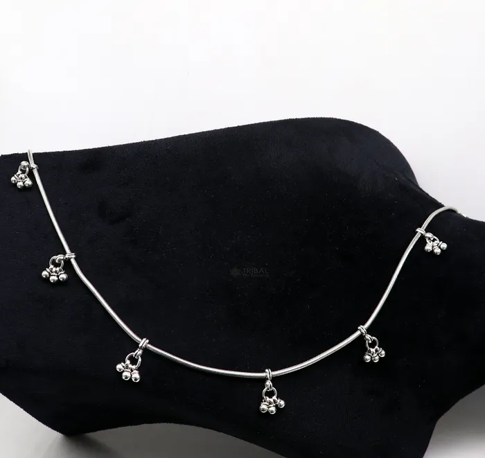 TRIBAL ORNAMENTS Rings 32 to 34 925 sterling silver snake chain with hanging drops waist chain belly chain wedding saree chain belly dance tribal jewelry wch27