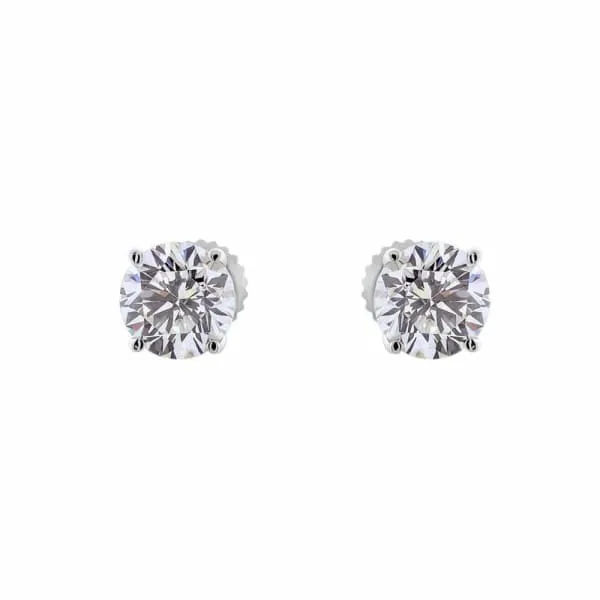 14kt White Gold Diamond Stud Earrings 150ct Total Weight Round Brilliant Diamonds ST10000 Diamond Source NYC Earrings