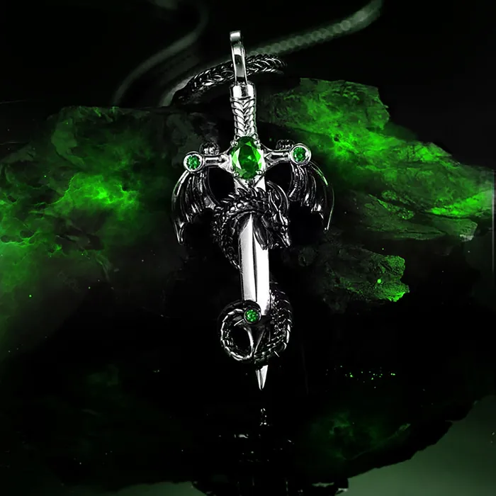 Belbren Necklaces Custom Dragon Sword Birthstone Necklace Personalized Jewelry for Strength
