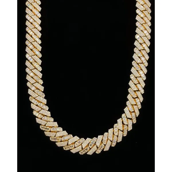 Diamond Source NYC Necklaces 14kt Yellow Gold Cuban Link Chain With 6510ct Diamonds CUB17560001