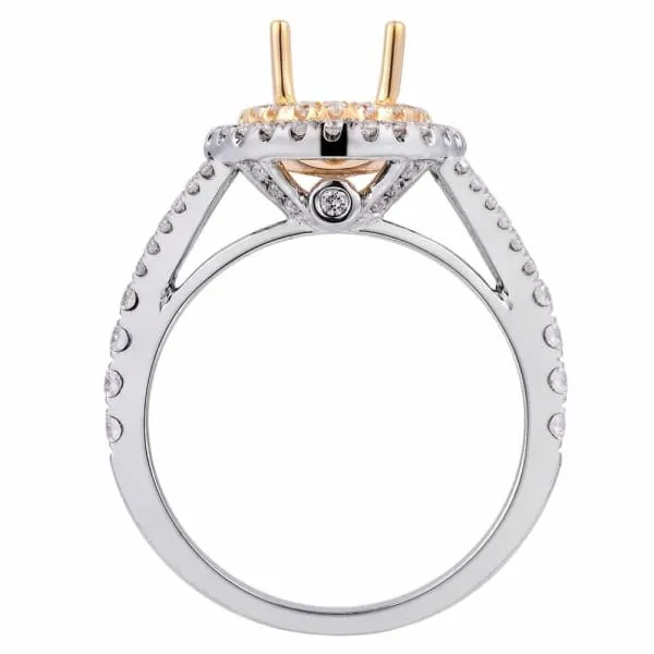 Diamond Source NYC Rings Modern luxury design halo setting 18k white and yellow gold ring with 72ctw diamonds KR08597XD8X6