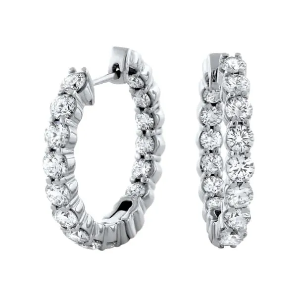 Earrings 14kt White Gold Hoop Earrings 450ct Diamonds EA14565 Diamond Source NYC