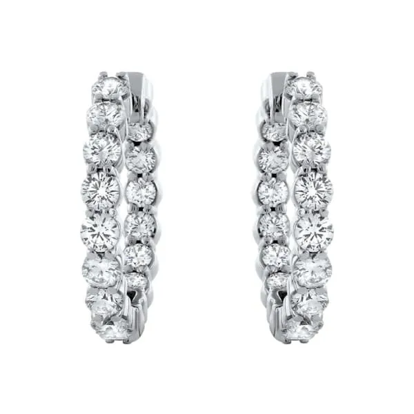 Earrings 14kt White Gold Hoop Earrings 450ct Diamonds EA14565 Diamond Source NYC