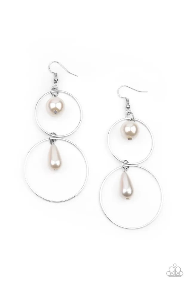 Earrings Paparazzi Jewelry Paparazzi Earring Cultured in Couture White