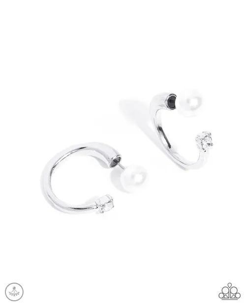Earrings Paparazzi Jewelry Paparazzi Earring Decade Dance White Earrings Paparazzi Jewelry Paparazzi Earring Decade Dance White