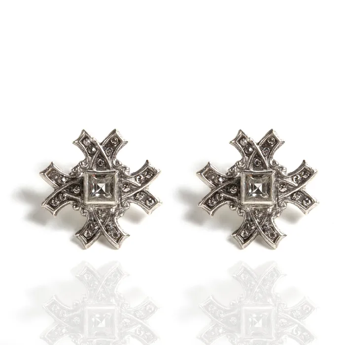 Earrings Saint Deco Cross Clip Earrings Virgins Saints Angels