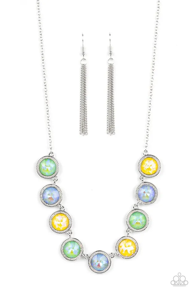 Necklaces Paparazzi Jewelry Paparazzi Necklace Queen of the Cosmos Green