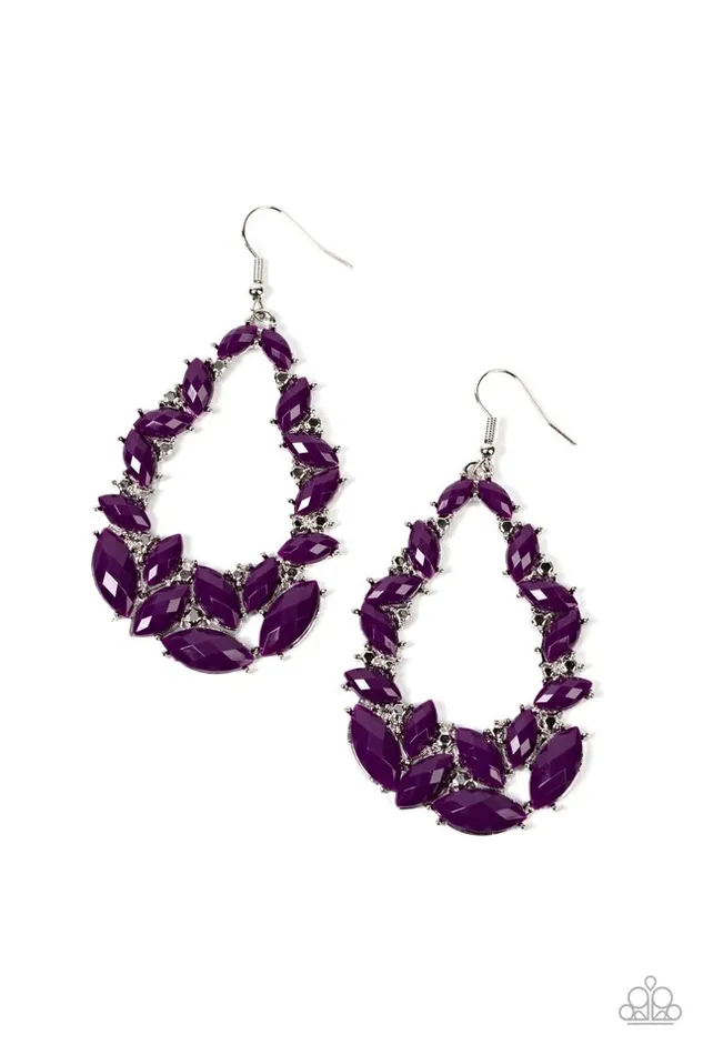 Paparazzi Earring Tenacious Treasure Purple Paparazzi Jewelry Earrings