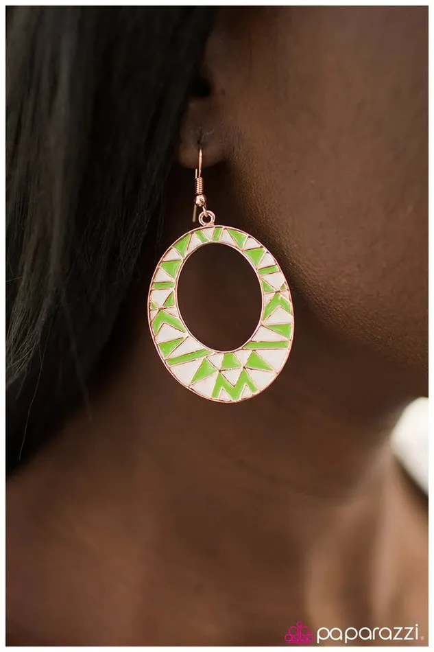 Paparazzi Jewelry Earrings Paparazzi Earring Get Your Tribal On Green