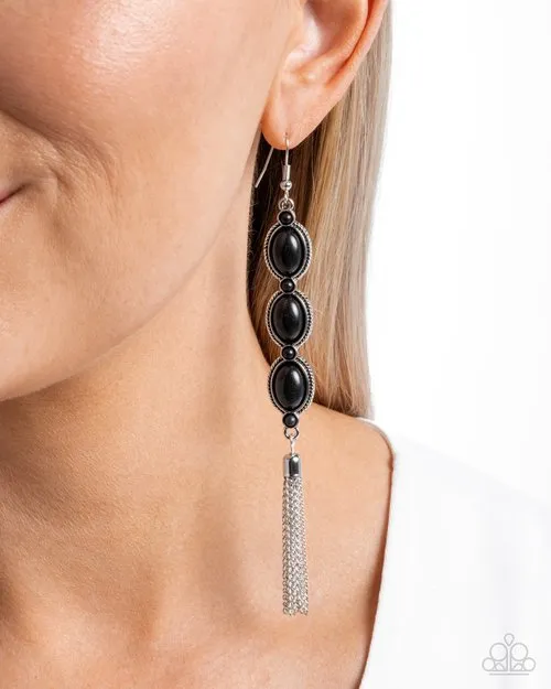 Paparazzi Jewelry Paparazzi Earring Fringe Fuel Black Earrings