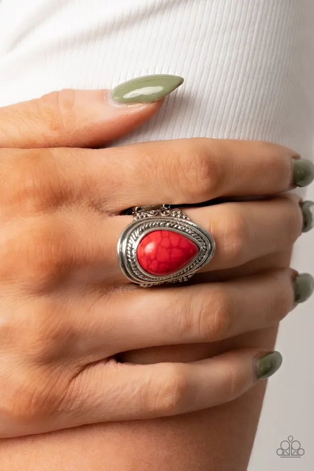 Paparazzi Jewelry Rings Paparazzi Ring Saguaro Scene Red