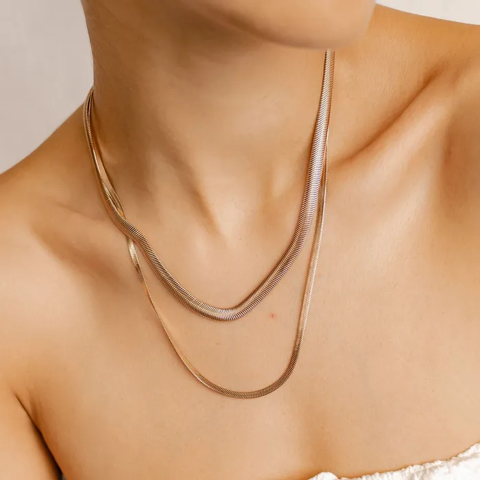 Hey Happiness Necklaces Snake Chain Necklace Set