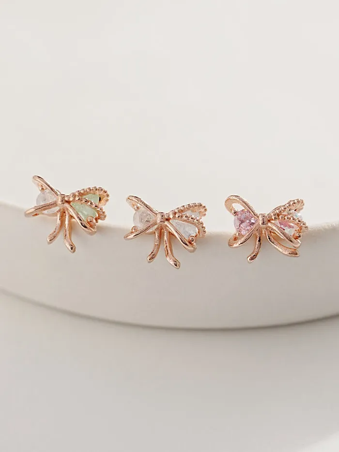 925 Silver Dotted Cubic Ribbon Cartilage Earring 20G MinimalBijoux Earrings