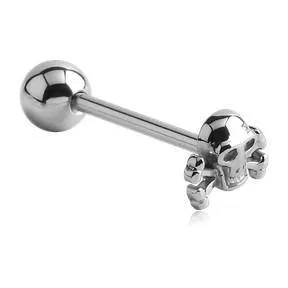 Bracelets Tulsa Body Jewelry Skull Crossbones Stainless Tongue Barbell