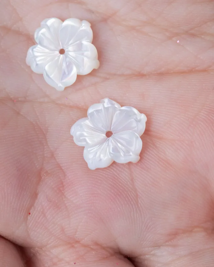 Earrings KOAY Silver Store Sadaf Flower Earring