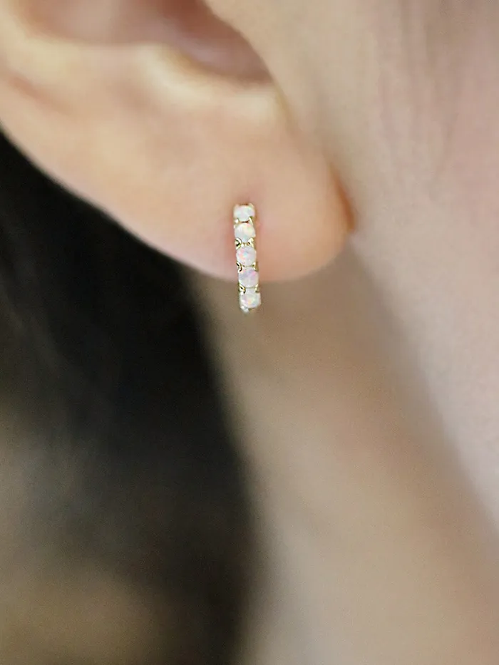Earrings MinimalBijoux 14K Gold Opal Hoop Earring