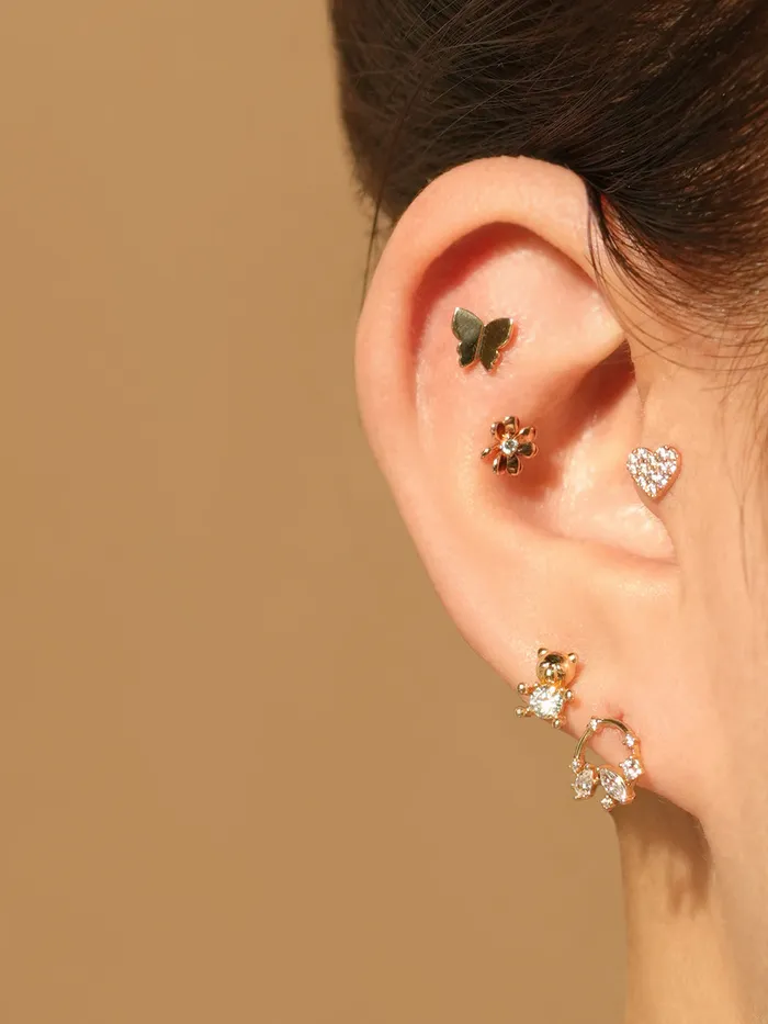 Earrings MinimalBijoux 14K Gold Sweety Butterfly Cartilage Earring 20G18G16G