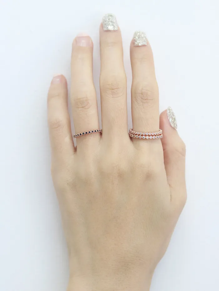 MinimalBijoux Rings 925 Silver Layered CZ Ring