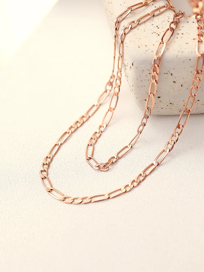 Necklaces MinimalBijoux 14K 18K Gold Flat Square Chain Necklace