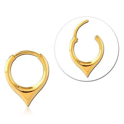 Pointed Gold Hinged Segment Ring Tulsa Body Jewelry Rings