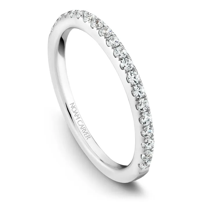 International Diamond Center Rings Noam Carver White Gold Diamond Engagement Ring Setting with Princess Center Stone and Halo 050 CTW