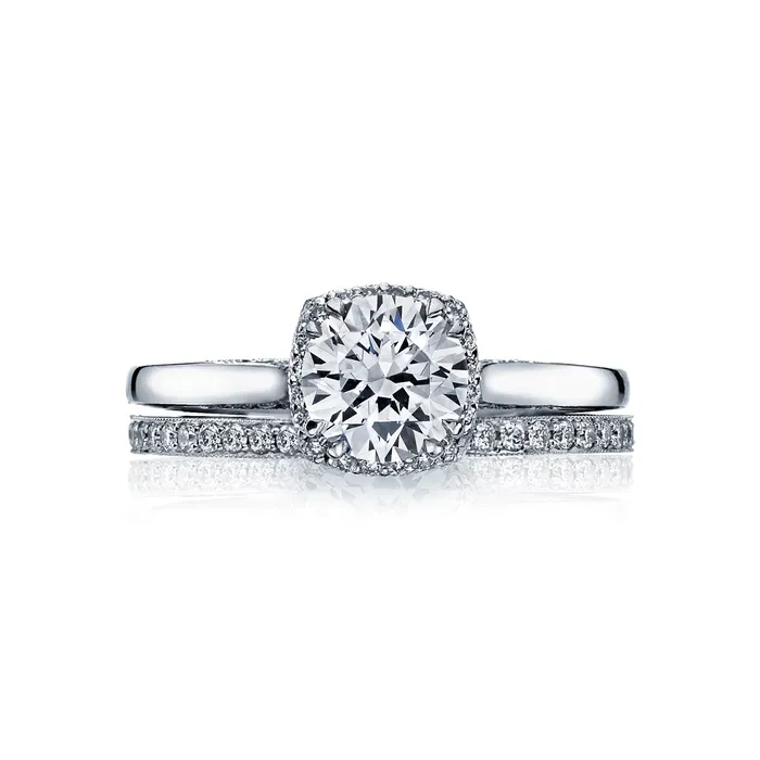 International Diamond Center Rings Tacori 18k White Gold Dantela Round Diamond Engagement Ring Setting 013 CTW International Diamond Center Rings Tacori 18k White Gold Dantela Round Diamond Engagement Ring Setting 013 CTW