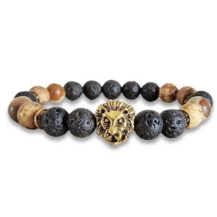 Lava Stone and Picture Jasper Bracelet Magic Crystals Bracelets