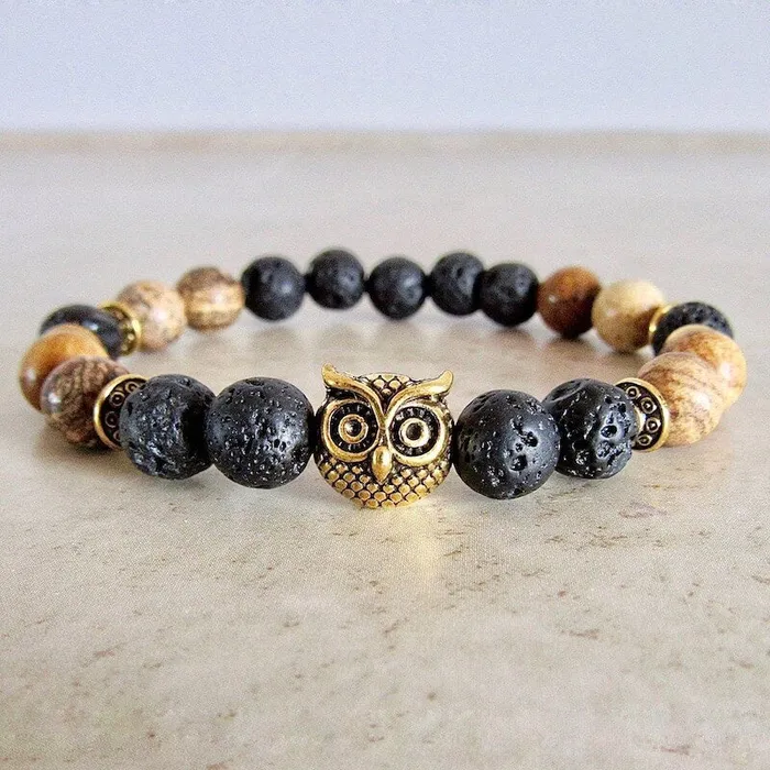 Lava Stone and Picture Jasper Bracelet Magic Crystals Bracelets