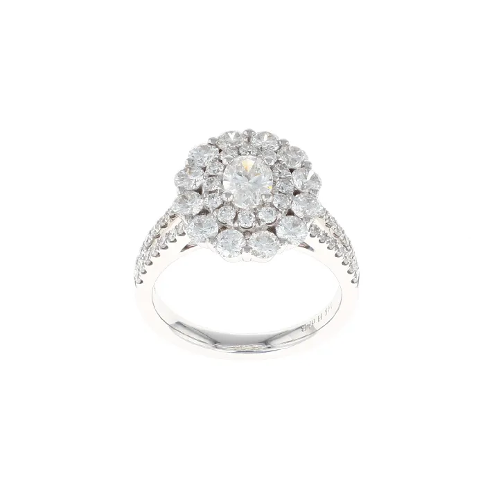 Oval Double Halo Complete Engagement Ring 209CTW Shop IDC estore Rings