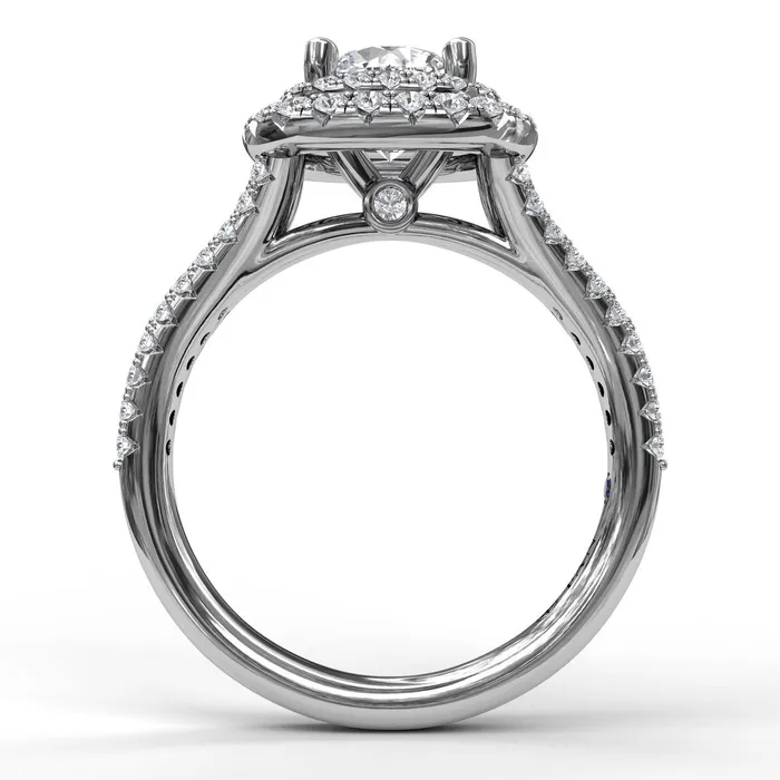Rings International Diamond Center FANA Elegant Double Halo Engagement Ring Setting