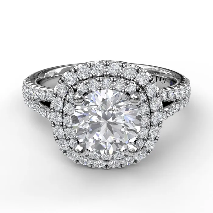 Rings International Diamond Center FANA Elegant Double Halo Engagement Ring Setting