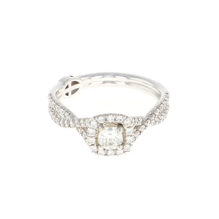 Rings Shop IDC estore Cushion Halo Complete Engagement Ring 062 CTW