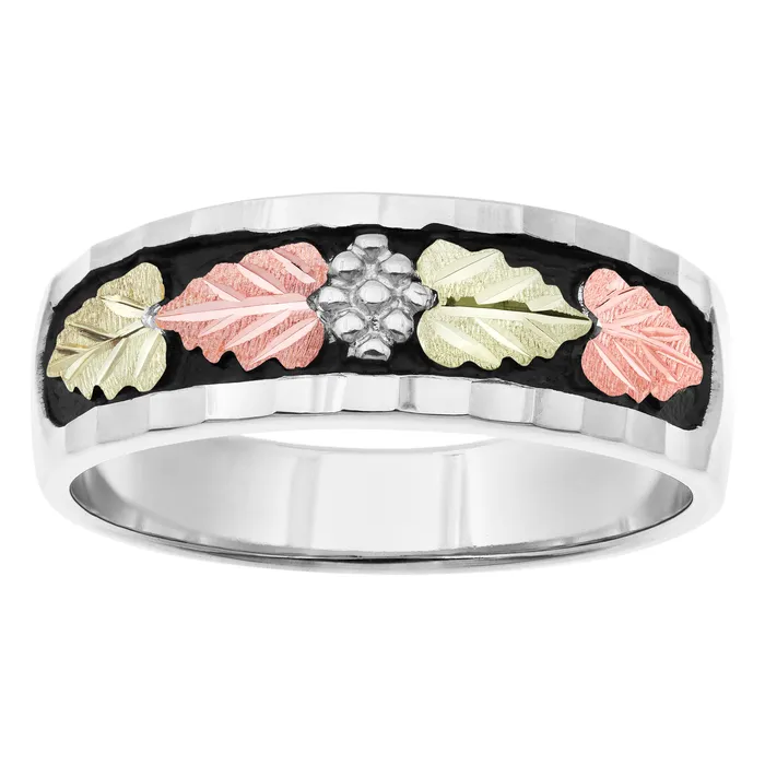 Rings TR Jewelry Concepts Landstroms Black Hills Gold Sterling Silver Antiqued Wedding Band