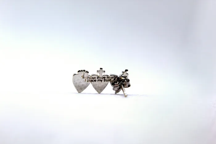 The Little Catholic Earrings Holy Family Hearts Earrings in 925 Sterling Silver