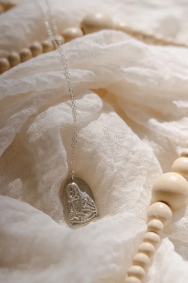 TheLittleCatholic Necklaces St Catherine of Sweden Necklace in Sterling Silver